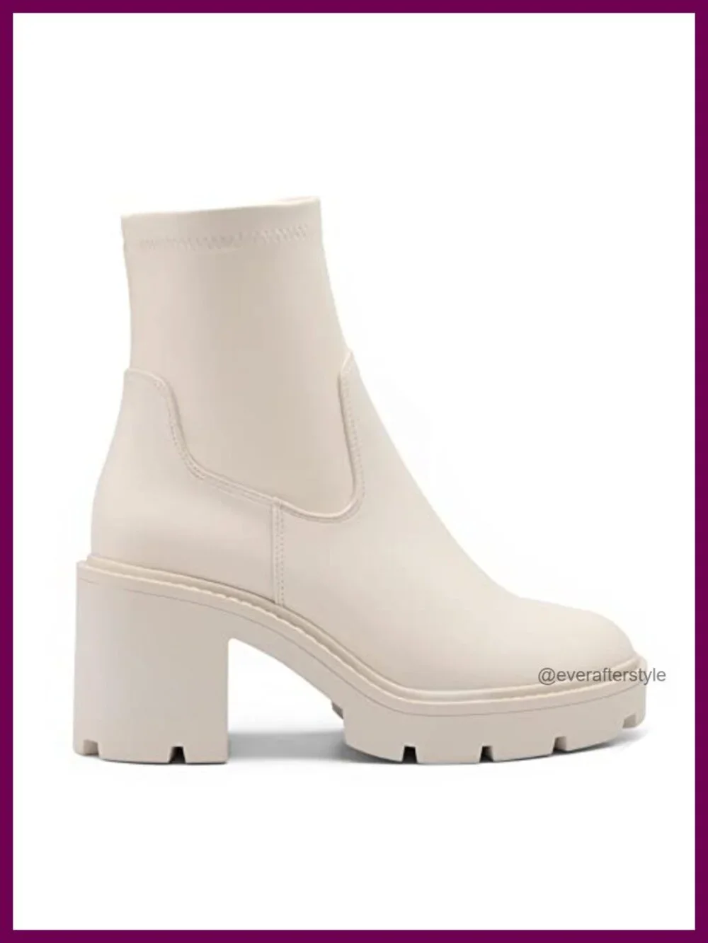 Women's Chelsea Ankle Boots Chunky Heel Lug Sole Faux Leather Pull-On Booties